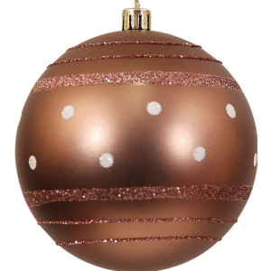 Χάλκινη Πλαστική Χριστουγεννιάτικη Μπάλα 8cm (Σετ 6 τμχ)